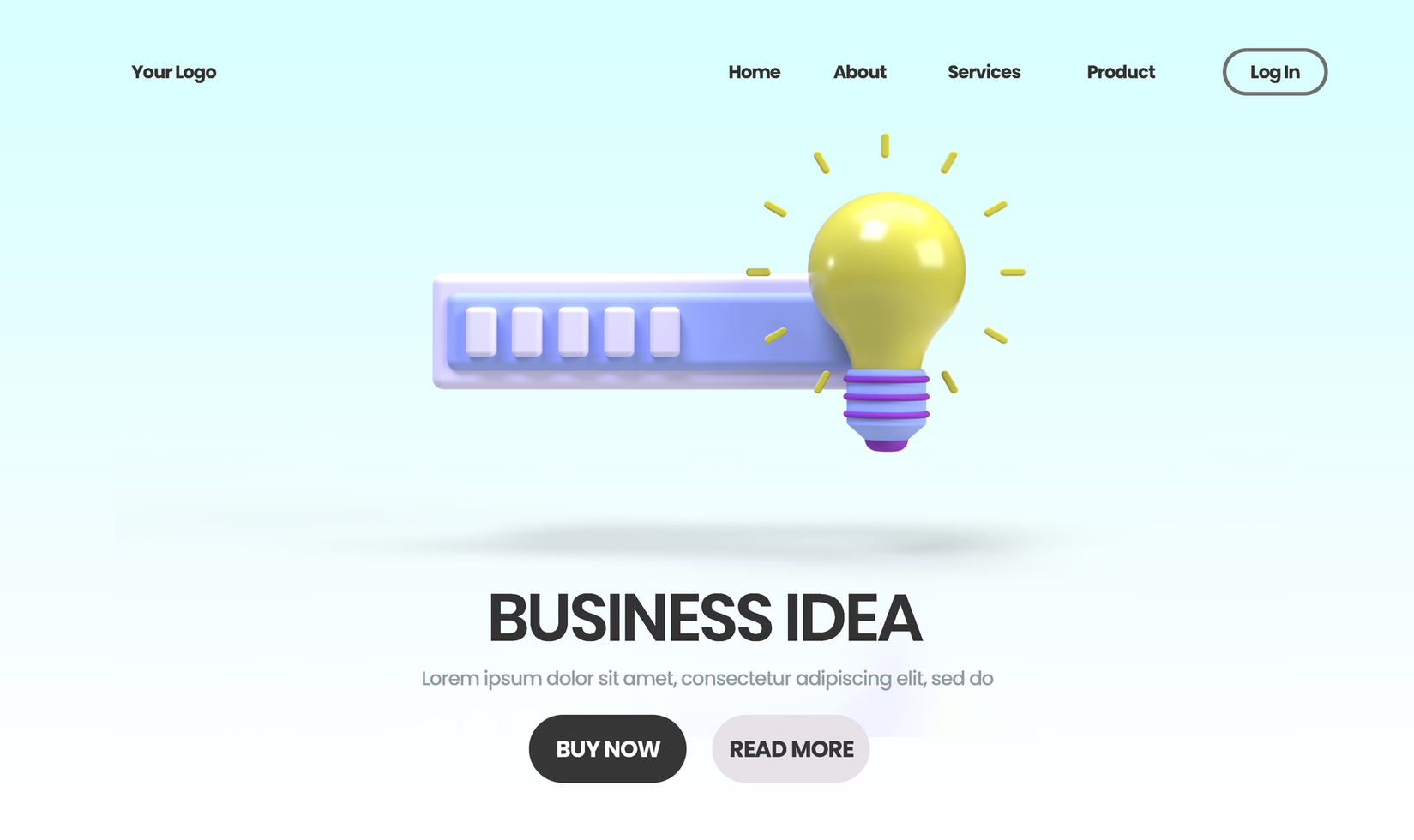 business idea concept illustration Landing page template for business idea concept background psd