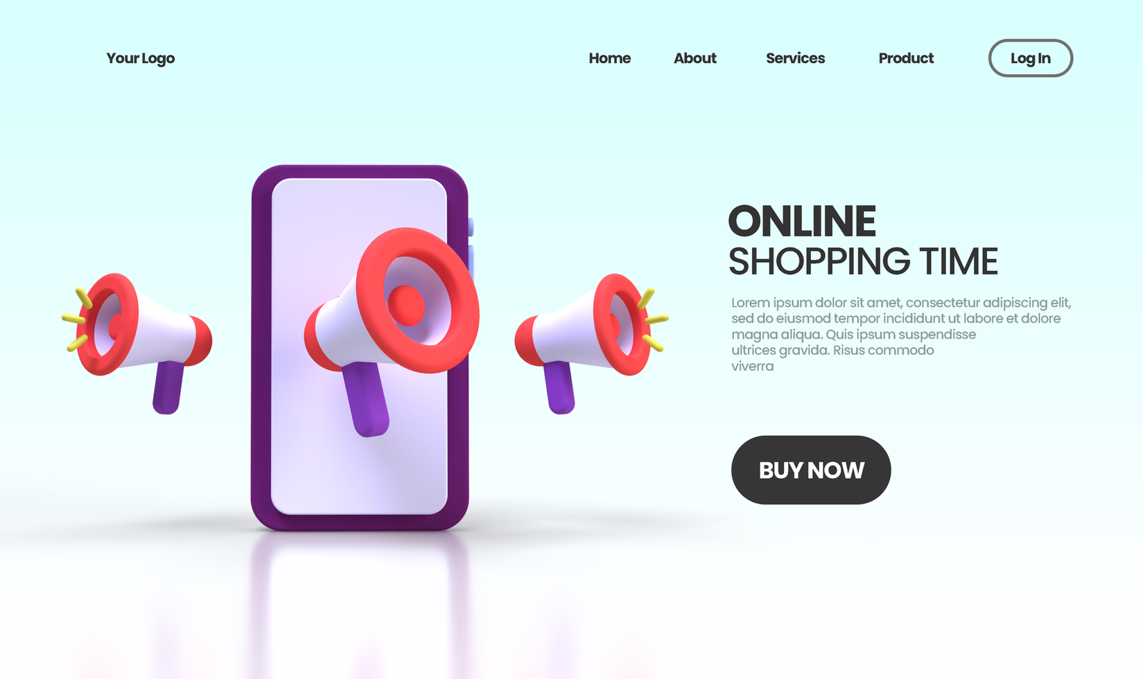 Online Shopping concept illustration Landing page template for business idea concept background psd