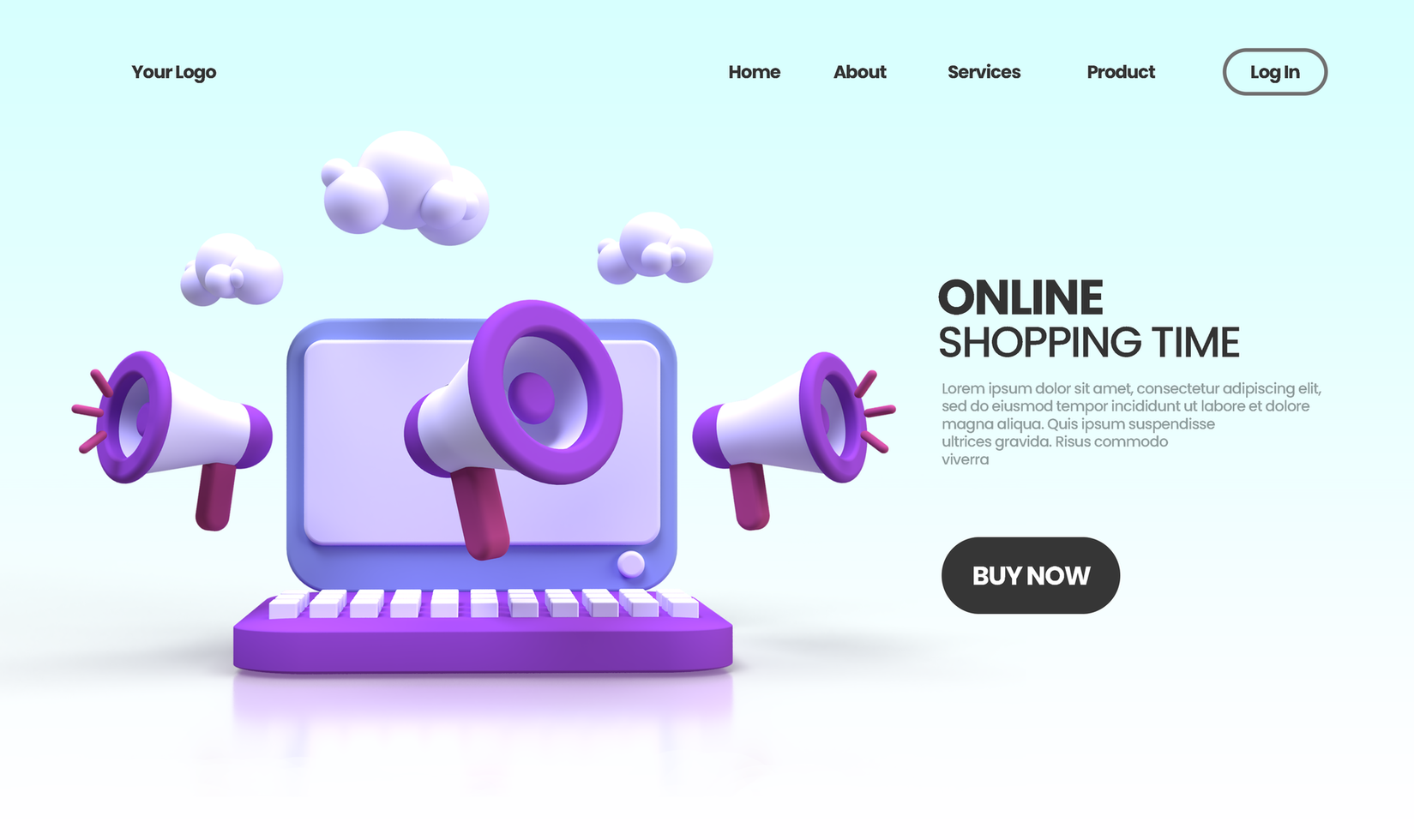 Online Shopping concept illustration Landing page template for business idea concept background psd