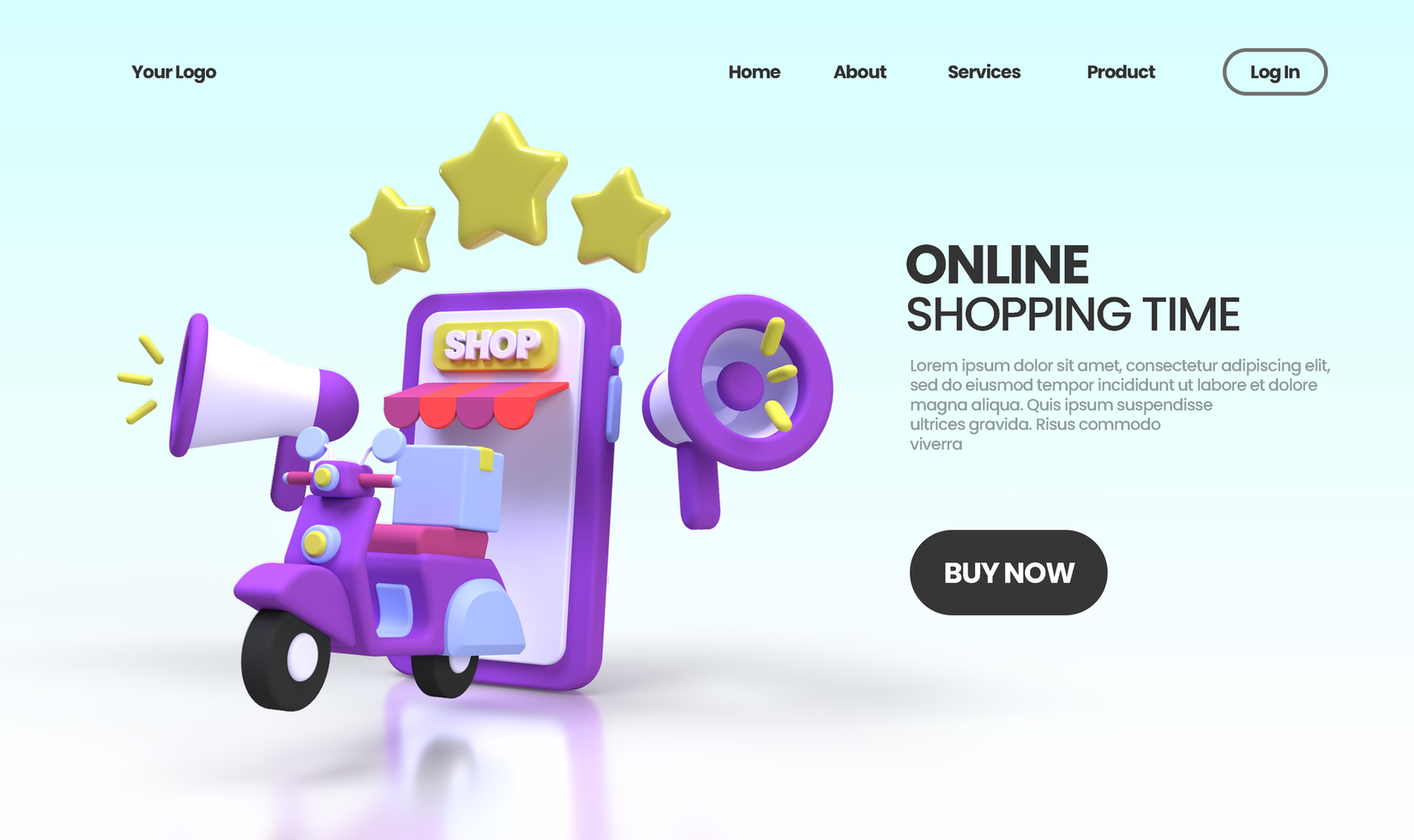 Online Shopping concept illustration Landing page template for business idea concept background psd
