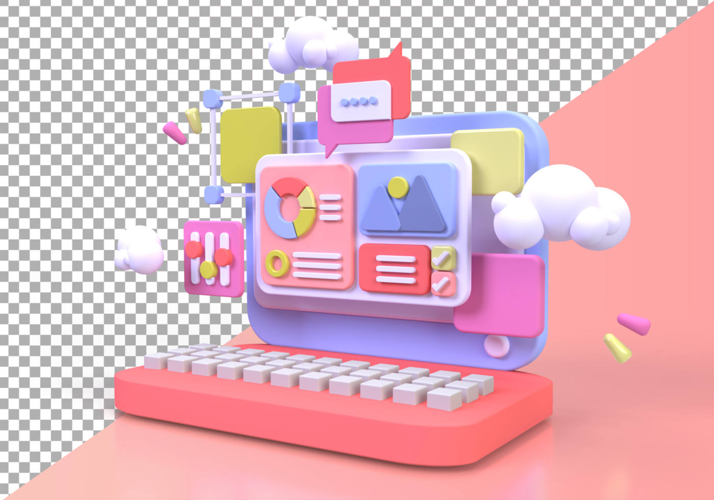 Web development for UI UX design concept illustration Landing page template business idea background psd