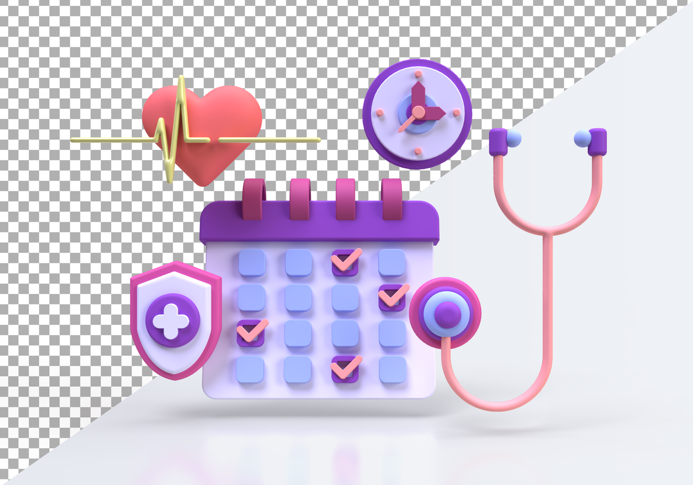 Medical check up concept illustration Landing page template for background psd