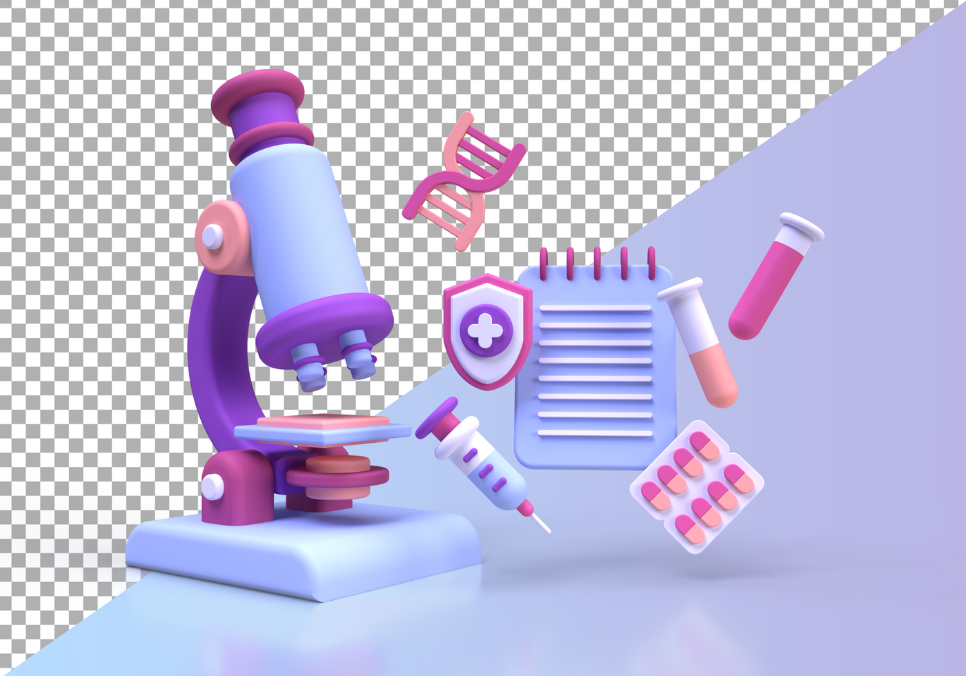 medical research concept illustration Landing page template for background psd