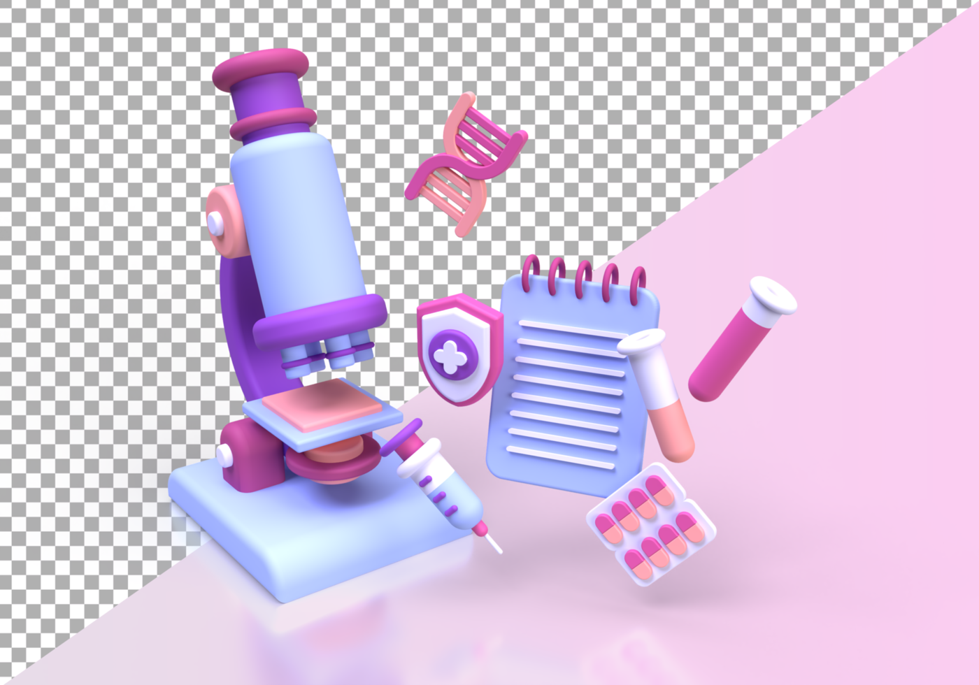 medical research concept illustration Landing page template for background psd