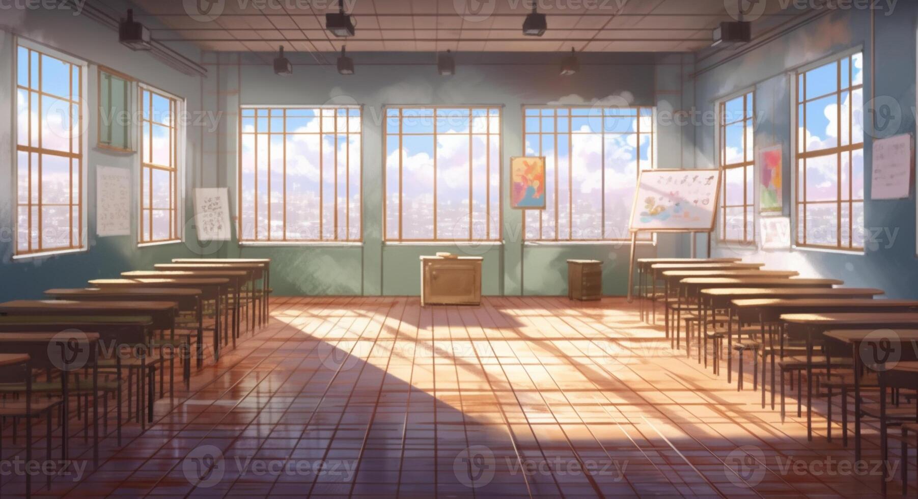 classroom interior with photo