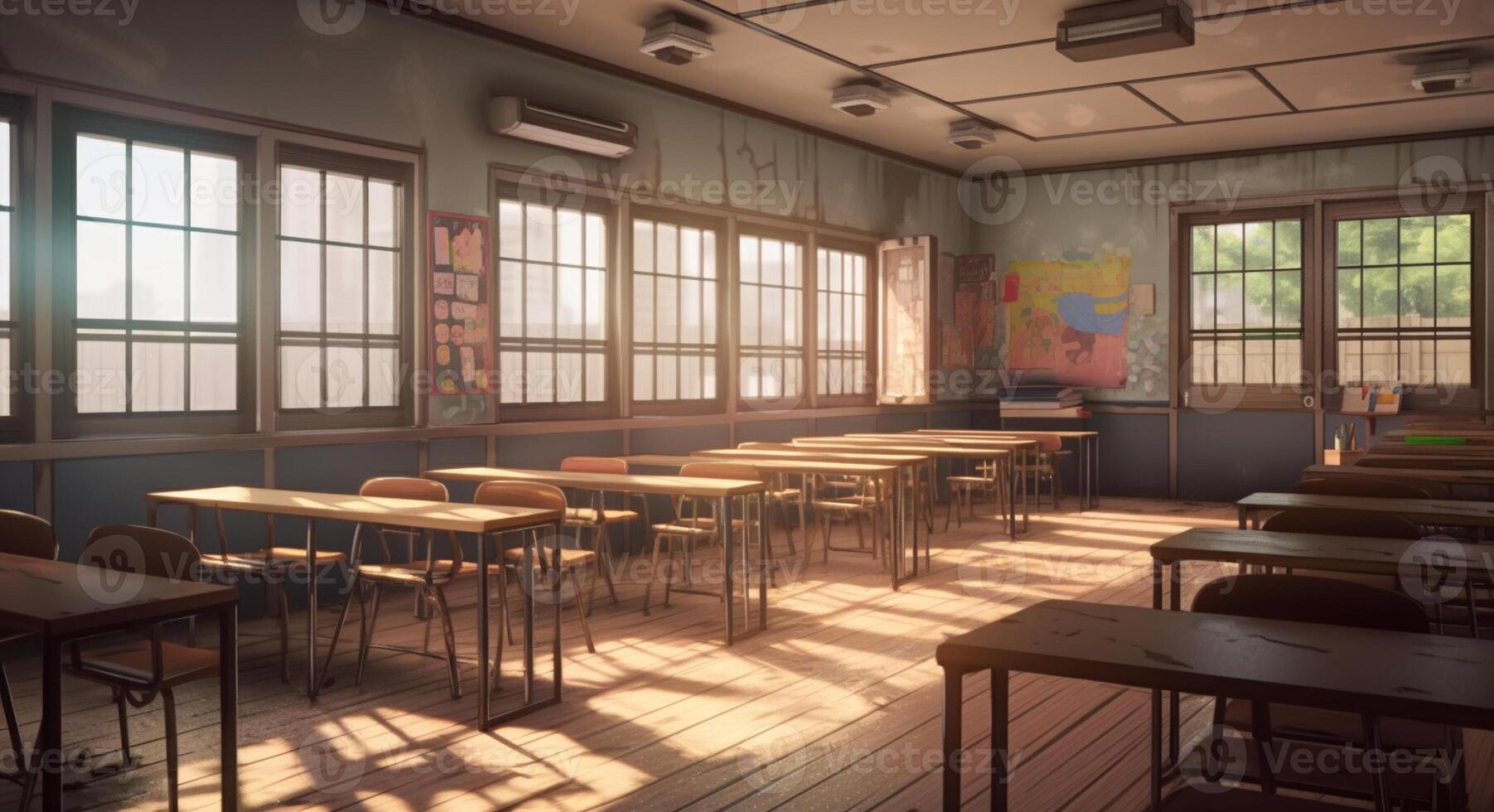 classroom interior with photo