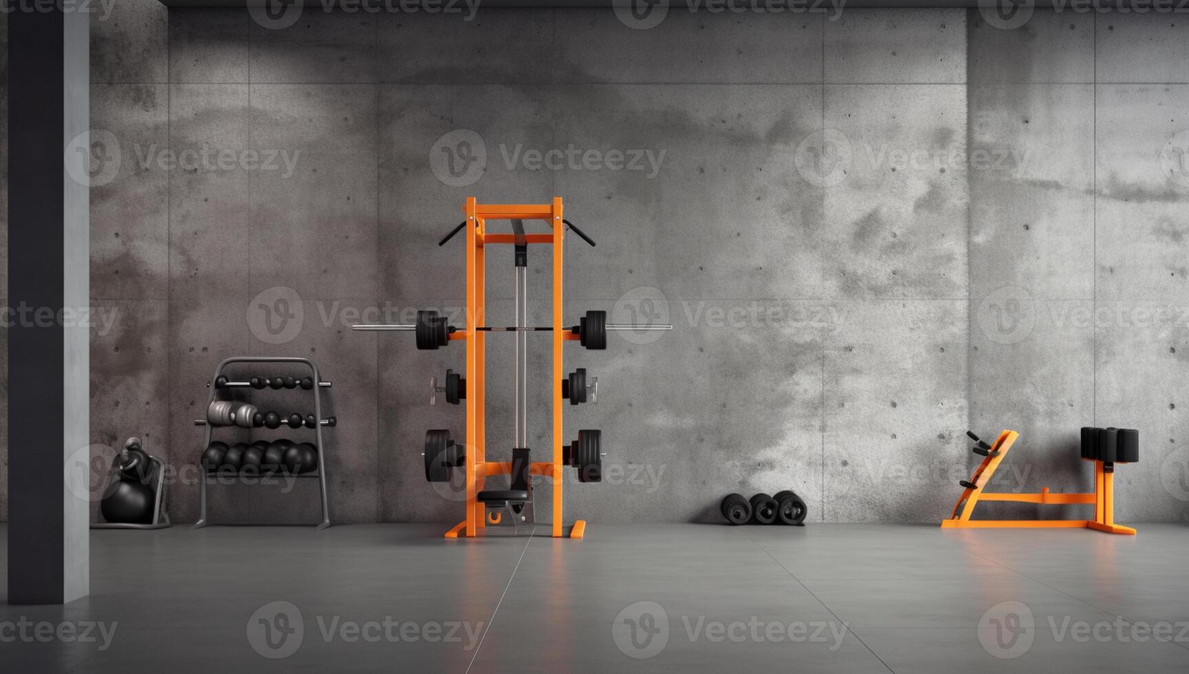 Fitness room in a minimalist style with photo