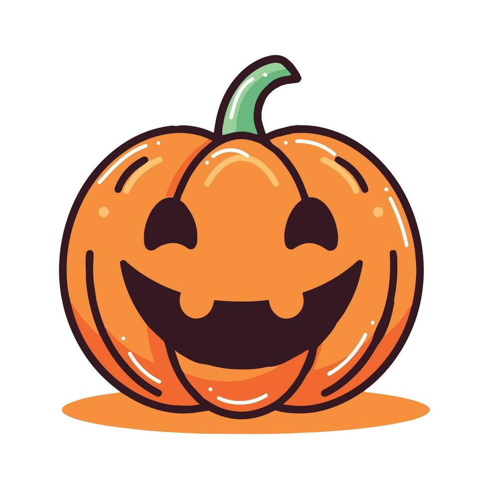 Hand Drawn cute halloween pumpkin in flat style vector