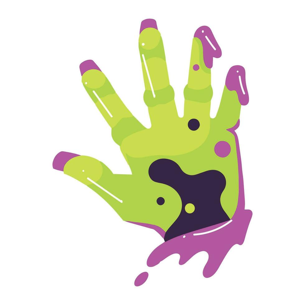 mano dibujado zombi mano en plano estilo vector
