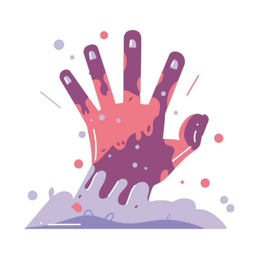 Hand Drawn zombie hand in flat style vector