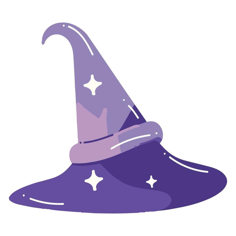 Hand Drawn witch hat in flat style vector