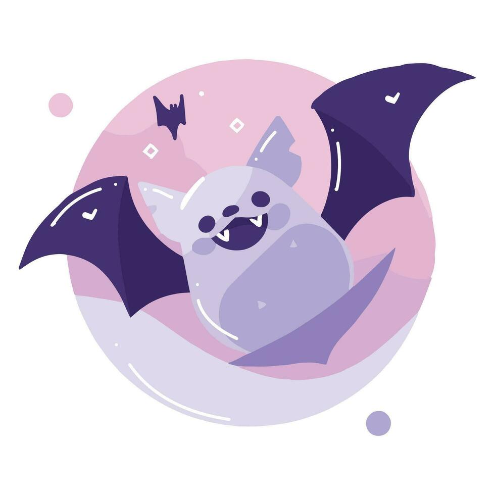 Hand Drawn cute bat in flat style vector