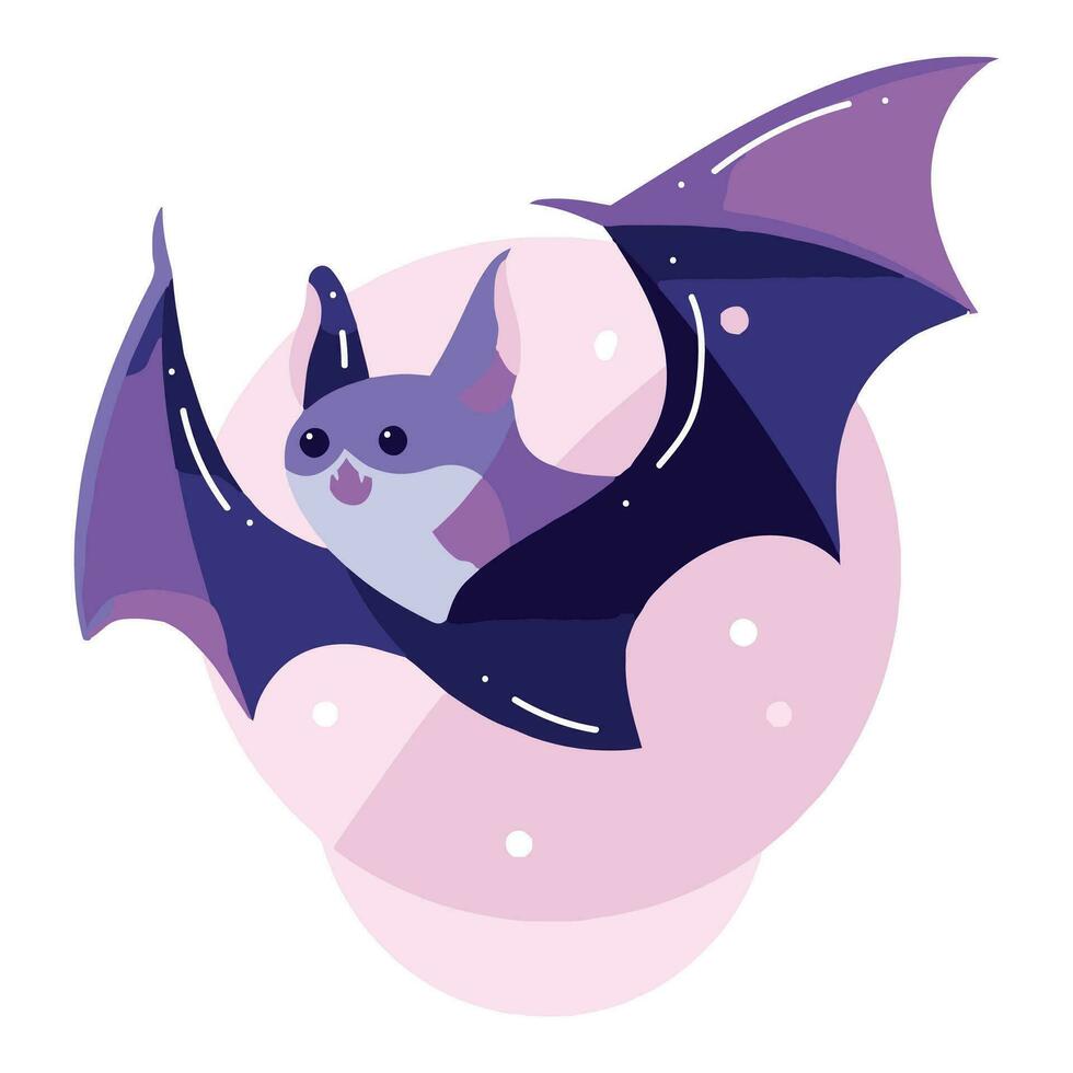 Hand Drawn cute bat in flat style vector
