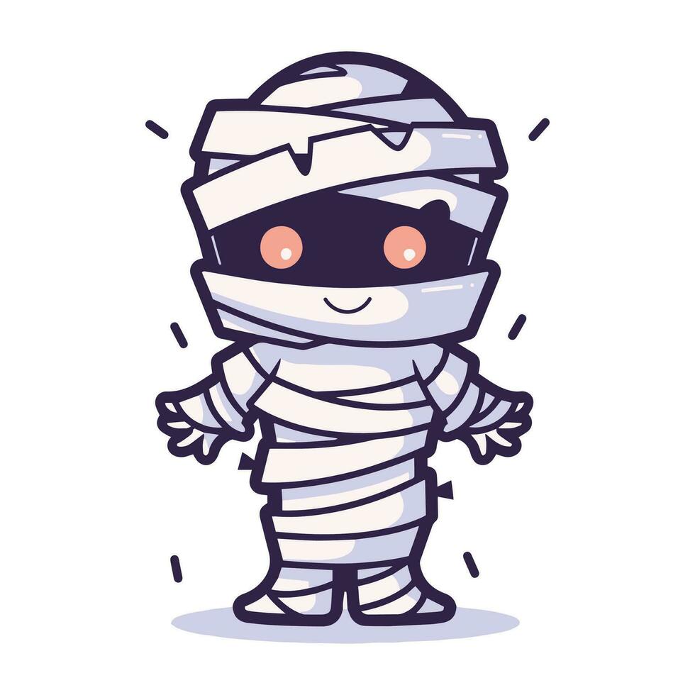 Hand Drawn cute mummy in flat style vector