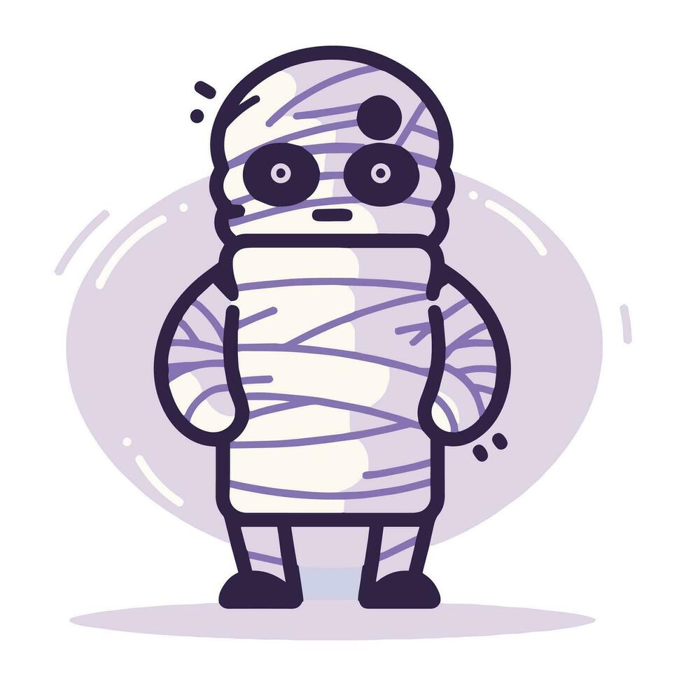 Hand Drawn cute mummy in flat style vector