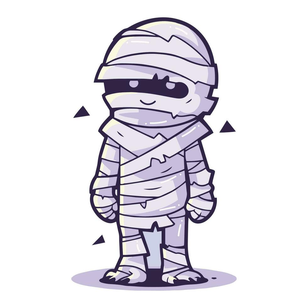 Hand Drawn cute mummy in flat style vector