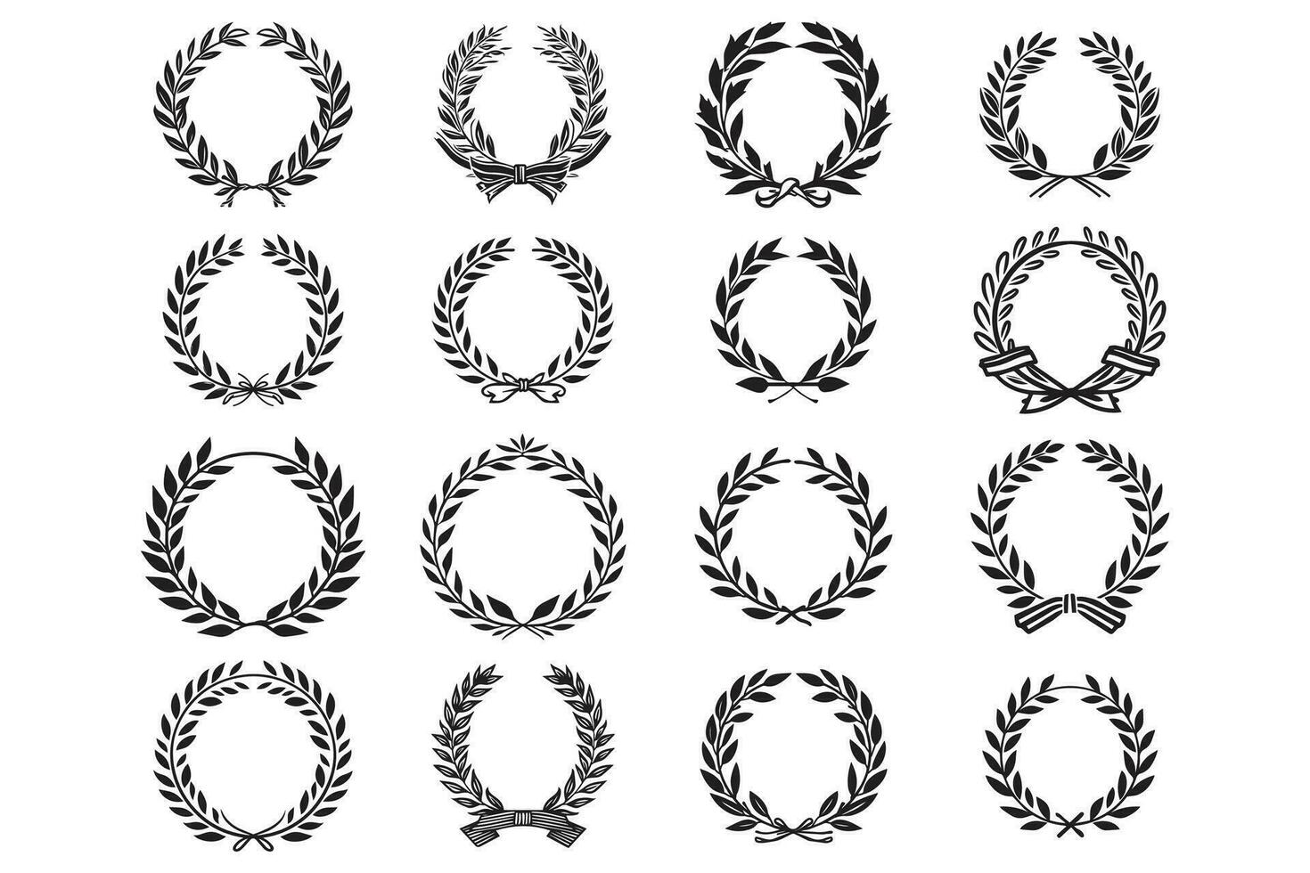 Hand Drawn leaf wreath in flat style vector