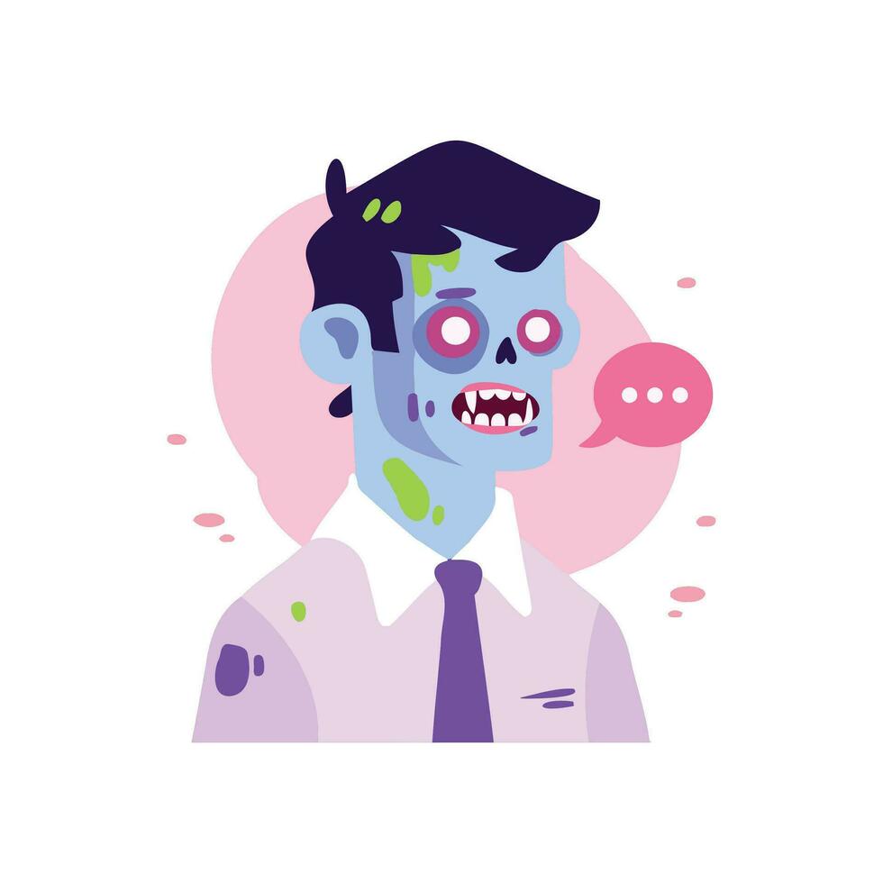 Hand Drawn halloween zombie in flat style vector