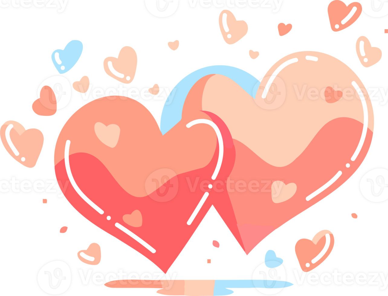 heart with love in flat style isolated on background png