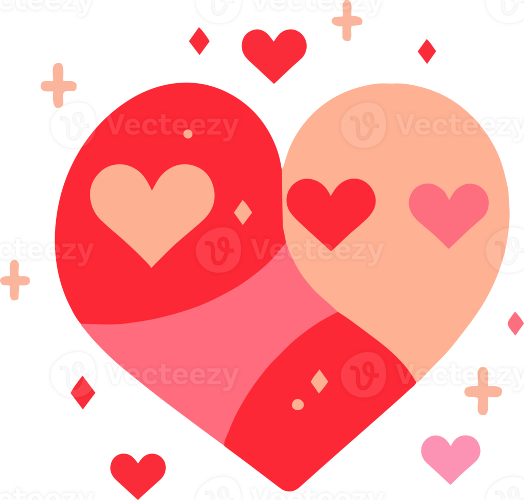 heart with love in flat style isolated on background png