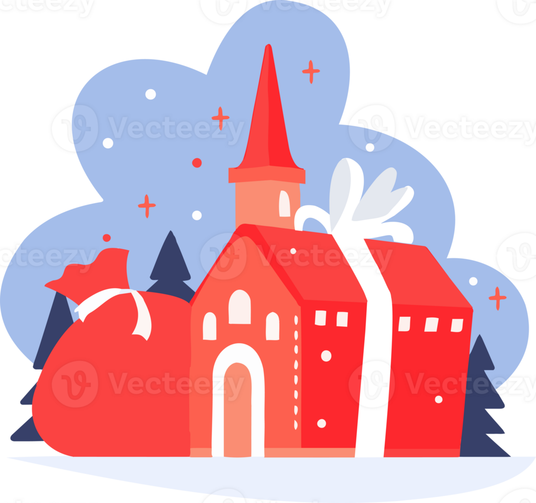 christmas gift bags in flat style isolated on background png