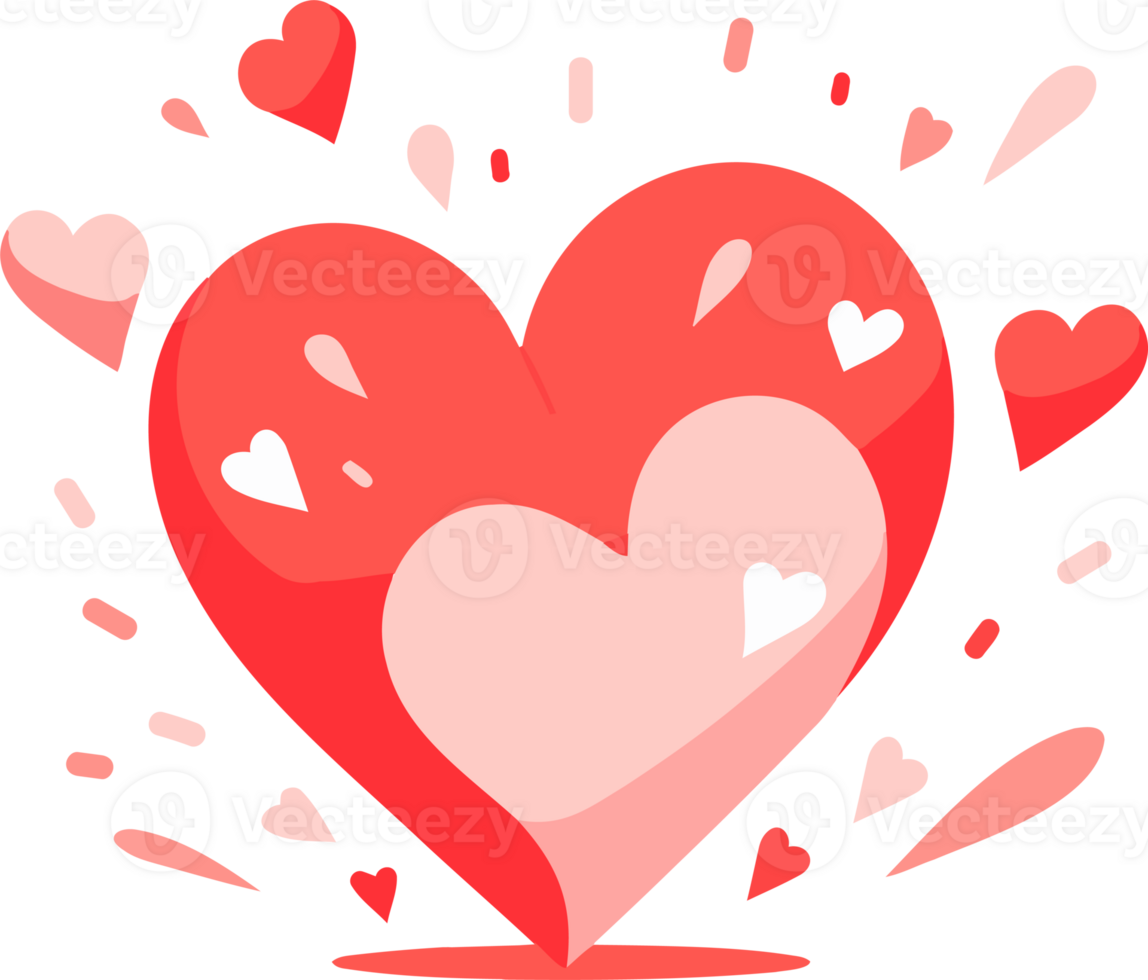 heart with love in flat style isolated on background png