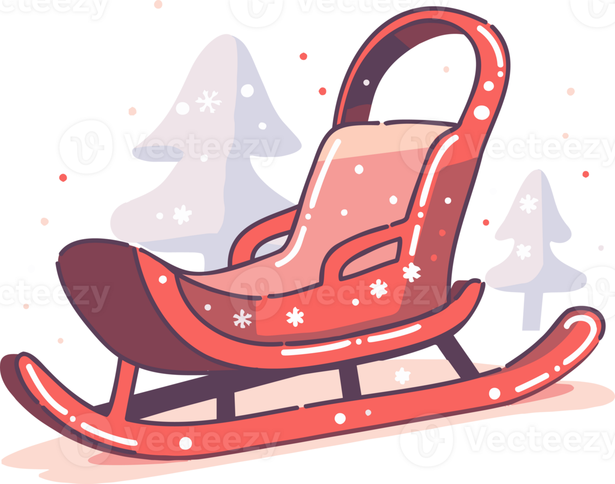 christmas Santa sleigh in flat style isolated on background png