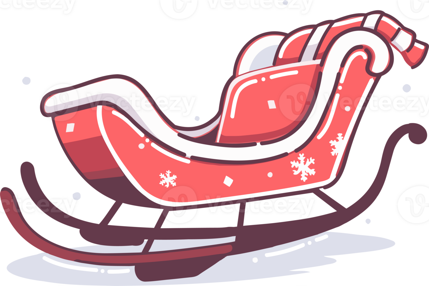 christmas Santa sleigh in flat style isolated on background png
