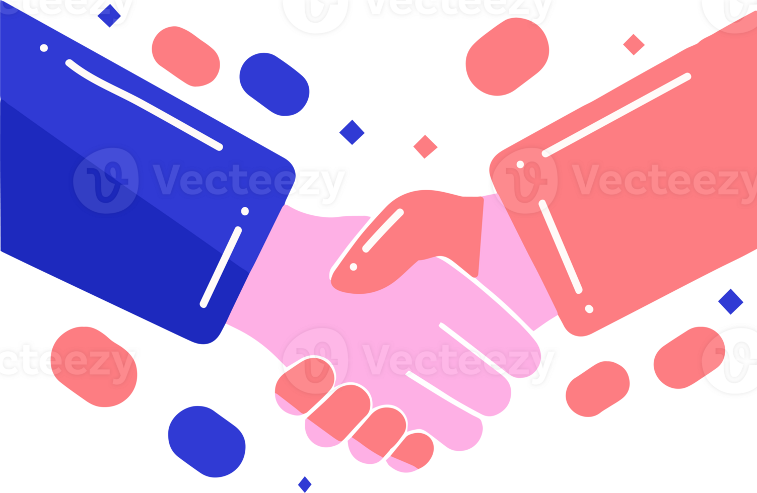 Handshake Friendship in flat style isolated on background png