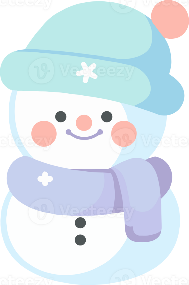 cute snowman in flat style isolated on background png