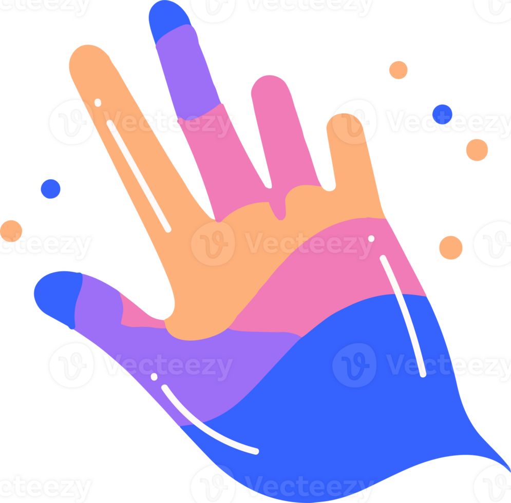 rainbow hands in flat style isolated on background png