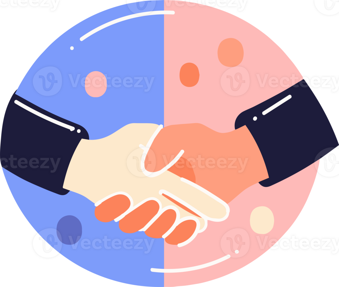 Handshake Friendship in flat style isolated on background png