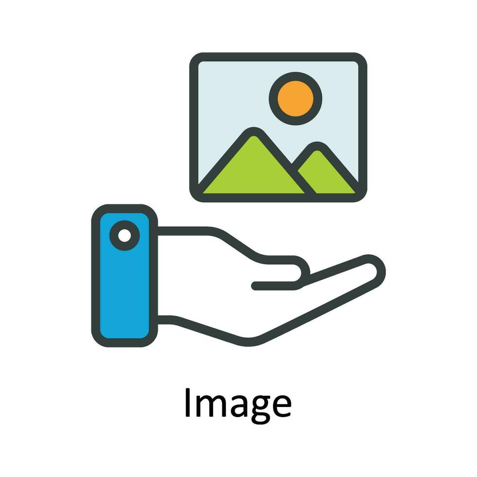 Image Vector   Fill outline  Icon Design illustration. Digital Marketing  Symbol on White background EPS 10 File