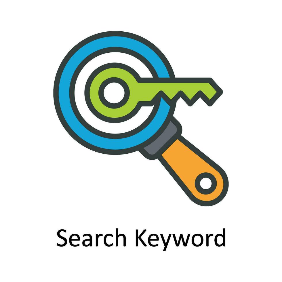 Search Keyword Vector   Fill outline  Icon Design illustration. Digital Marketing  Symbol on White background EPS 10 File