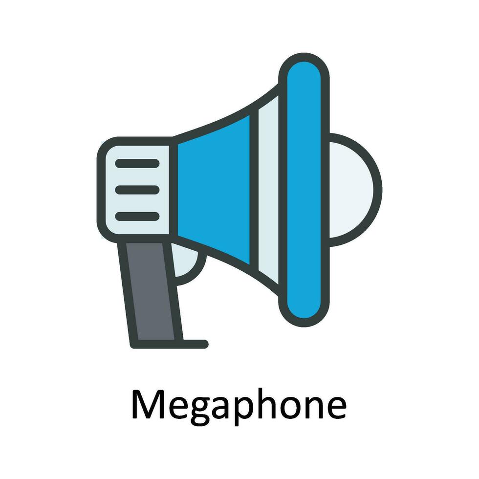 Megaphone Vector   Fill outline  Icon Design illustration. Digital Marketing  Symbol on White background EPS 10 File