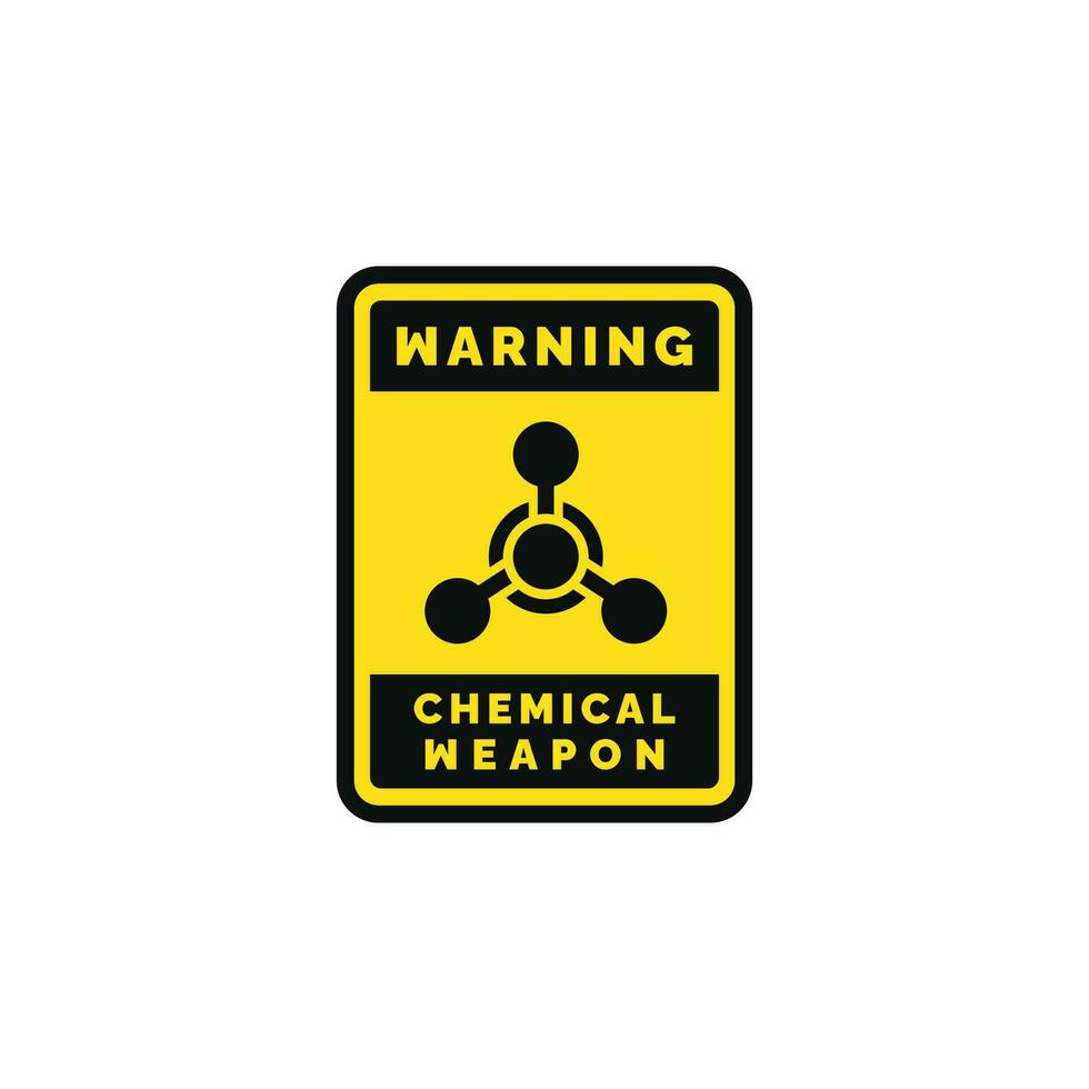 Chemical weapon caution warning symbol design vector