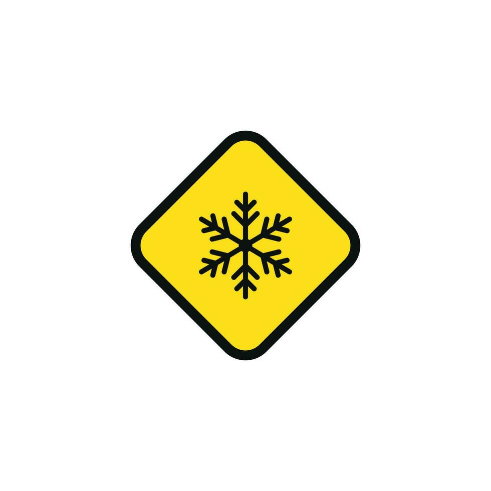 Extreme cold caution warning symbol design vector