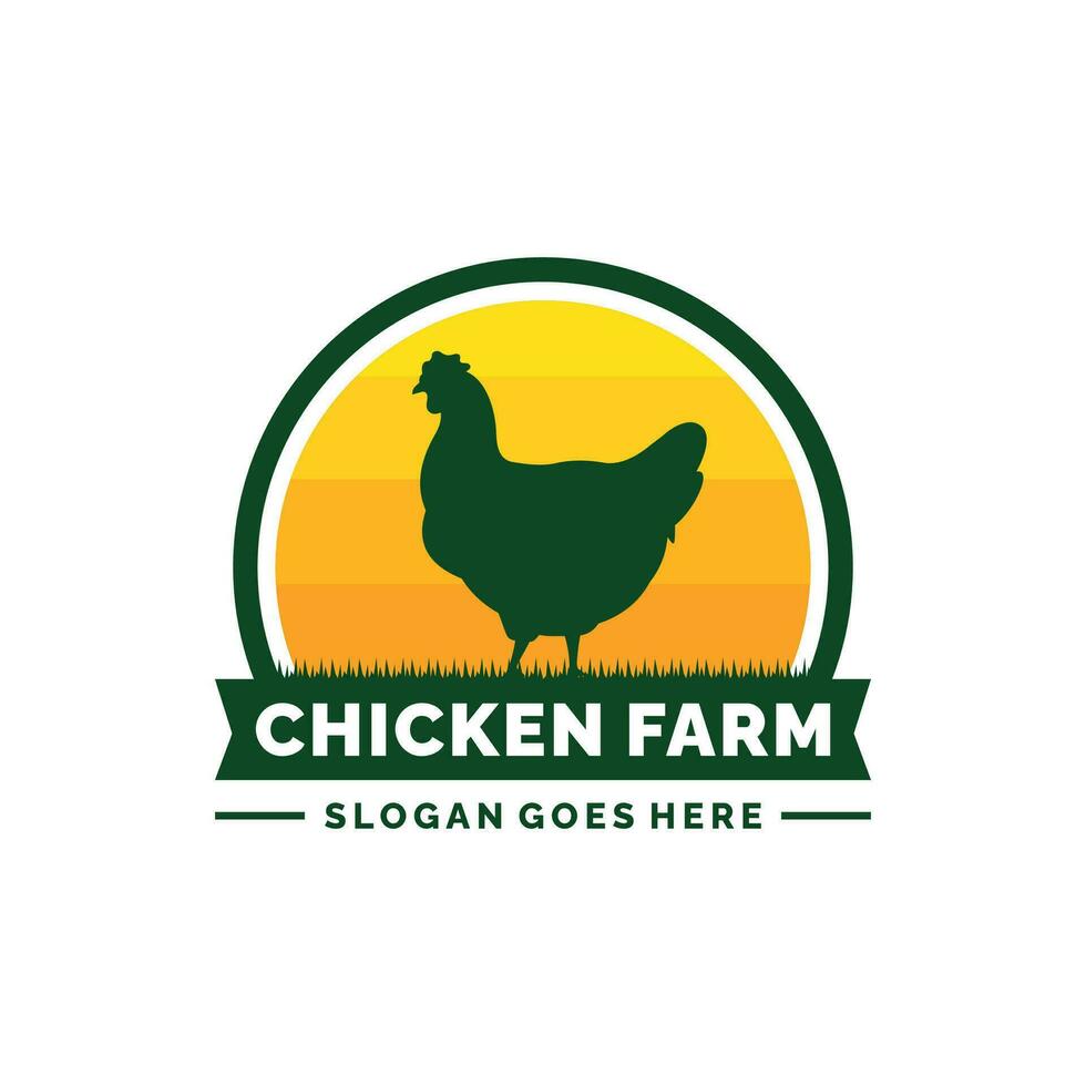 Chicken farm logo design vector. Livestock logo vector