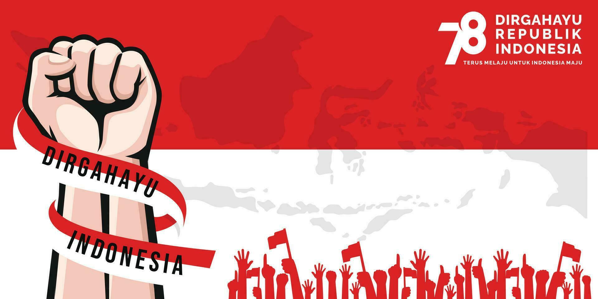 17 August. Indonesia Happy Independence Day banner, greeting card, background vector. Dirgahayu Republik Indonesia vector