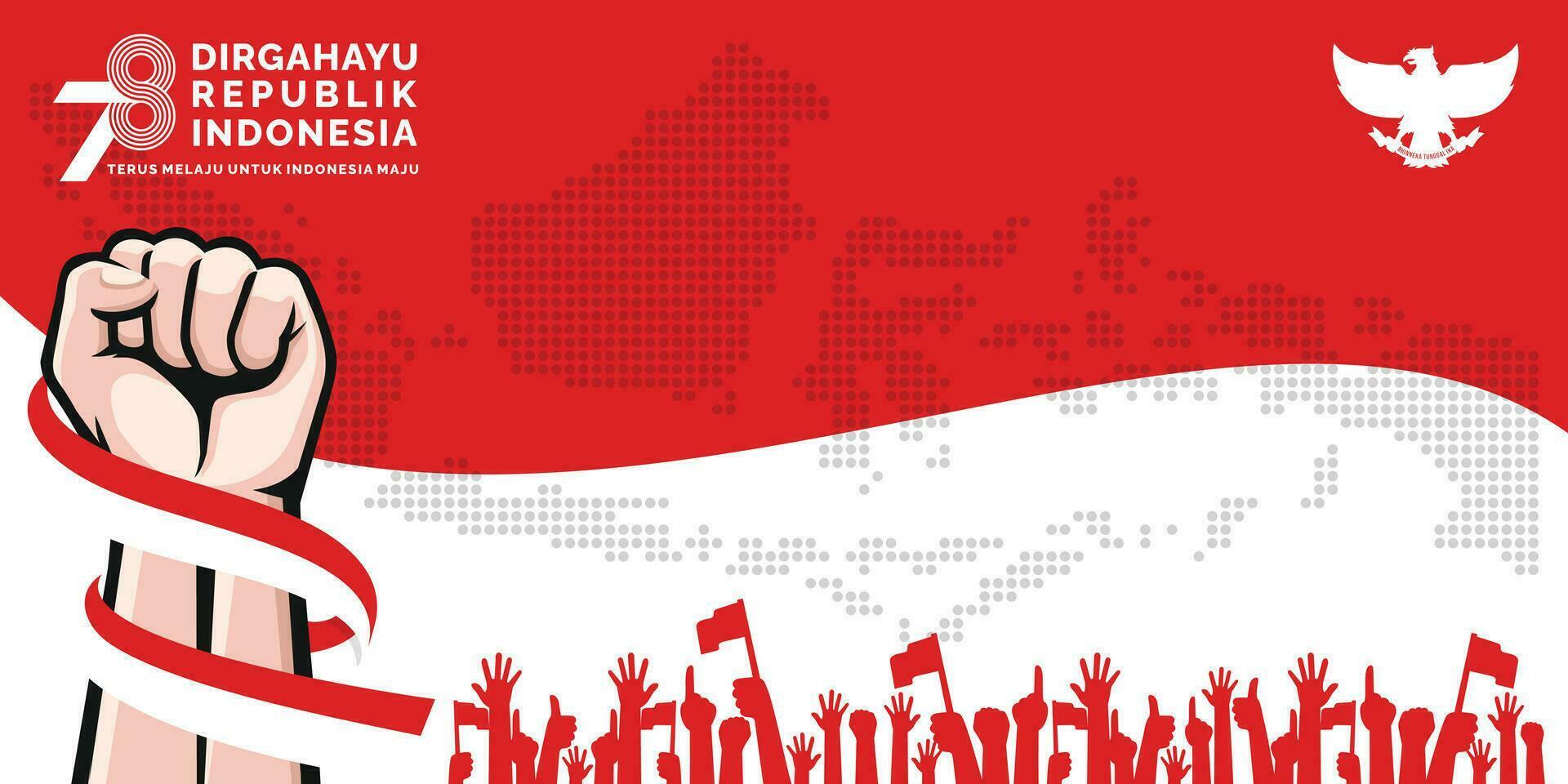 17 agosto. Indonesia contento independencia día bandera, saludo tarjeta, antecedentes vector. dirgahayu republik Indonesia vector