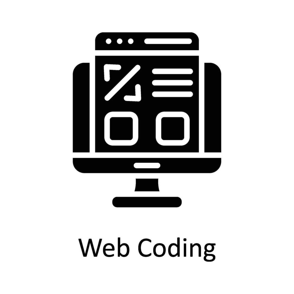 Web Coding Vector    Solid  Icon Design illustration. Digital Marketing  Symbol on White background EPS 10 File