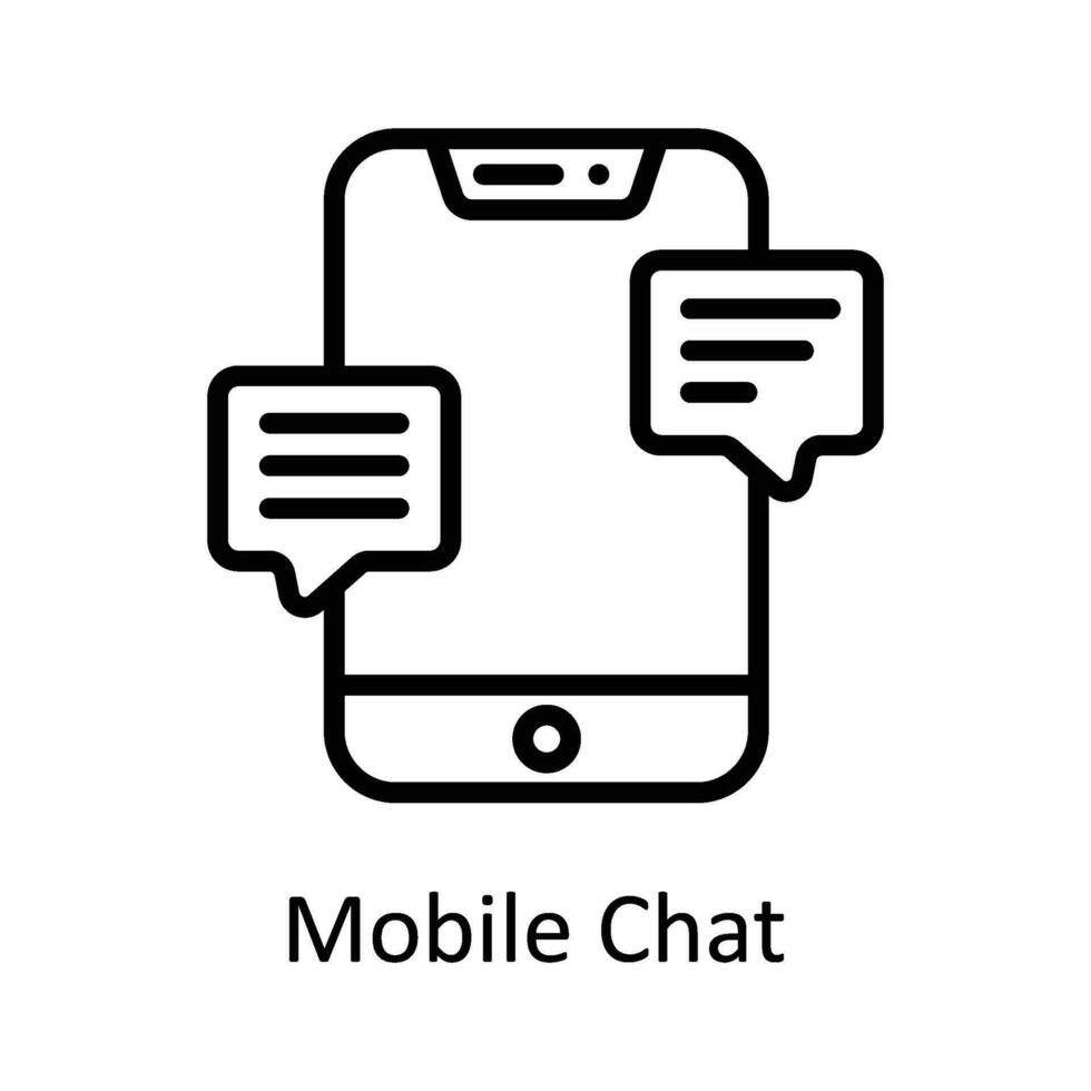 Mobile Chat  Vector    outline  Icon Design illustration. Digital Marketing  Symbol on White background EPS 10 File