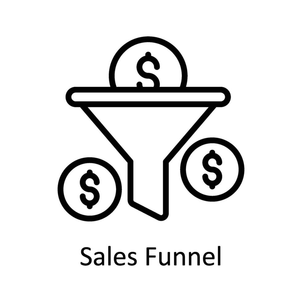 Sales Funnel Vector    outline  Icon Design illustration. Digital Marketing  Symbol on White background EPS 10 File