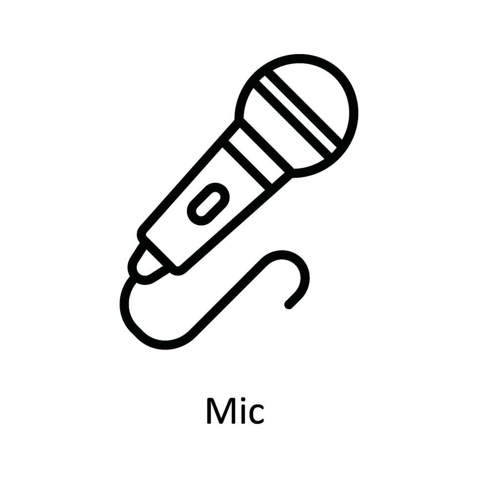 mic vector contorno icono diseño ilustración. red y comunicación símbolo en blanco antecedentes eps 10 archivo