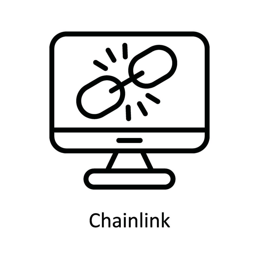 Chain link  Vector  outline Icon Design illustration. Network and communication Symbol on White background EPS 10 File