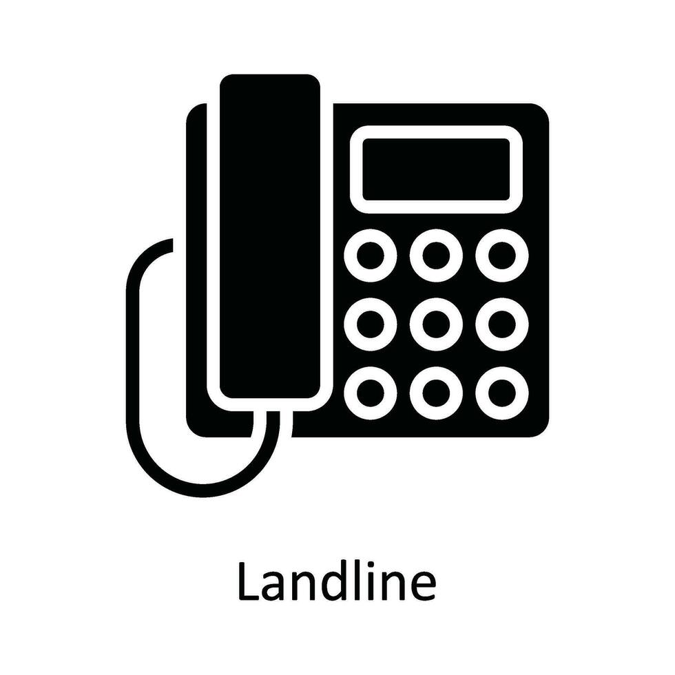 Landline  Vector Solid  Icon Design illustration. Network and communication Symbol on White background EPS 10 File
