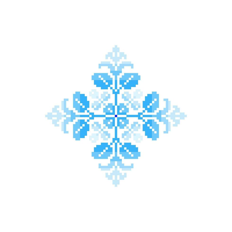 Cross stitch snowflake on white background. vector