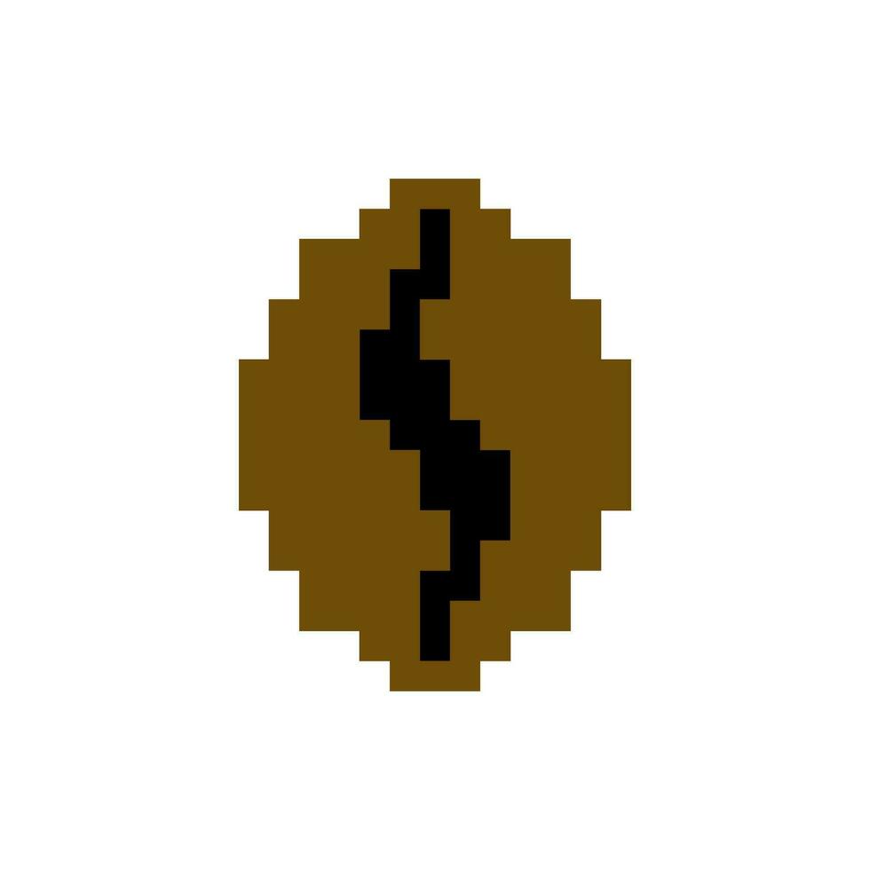 Cross stitch coffee bean on white background. vector