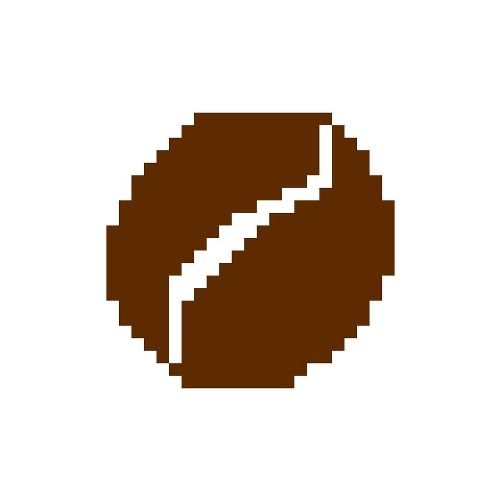 Cross stitch coffee bean on white background. vector