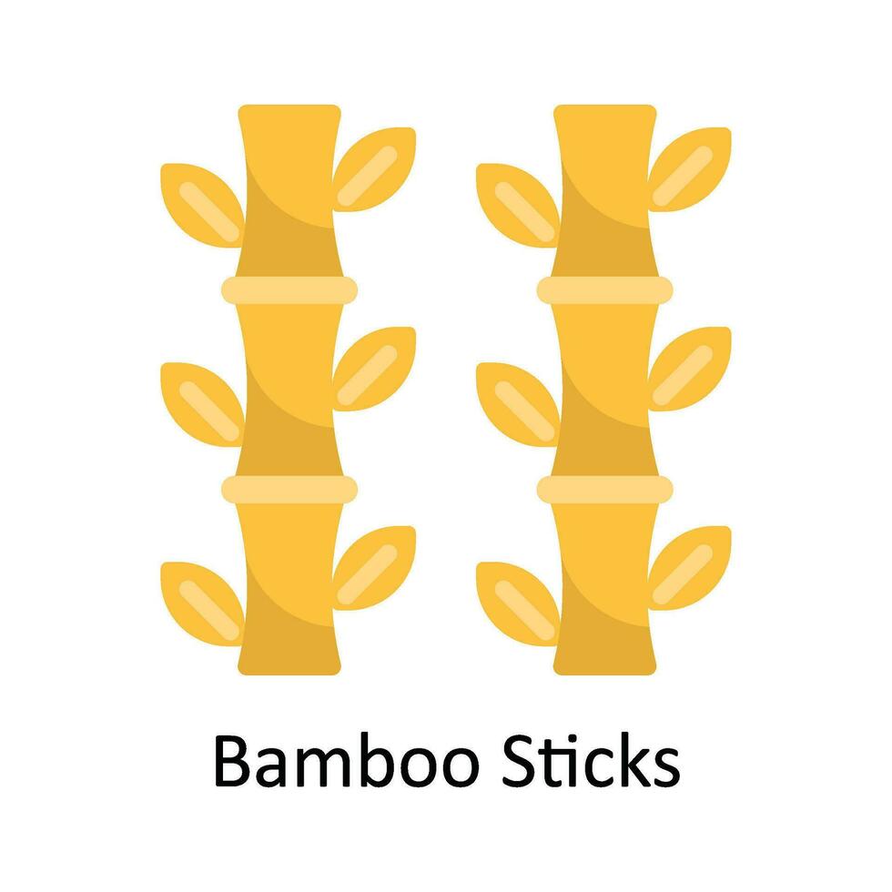 Bamboo Sticks Vector Flat Icon Design illustration. Nature and ecology Symbol on White background EPS 10 File
